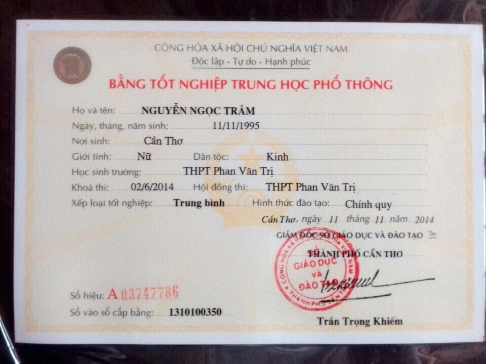 Phân biệt bằng cấp 3 thật với bằng cấp 3 giả