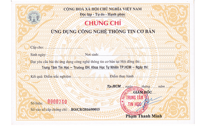 Chứng chỉ công nghệ thông tin cơ bản