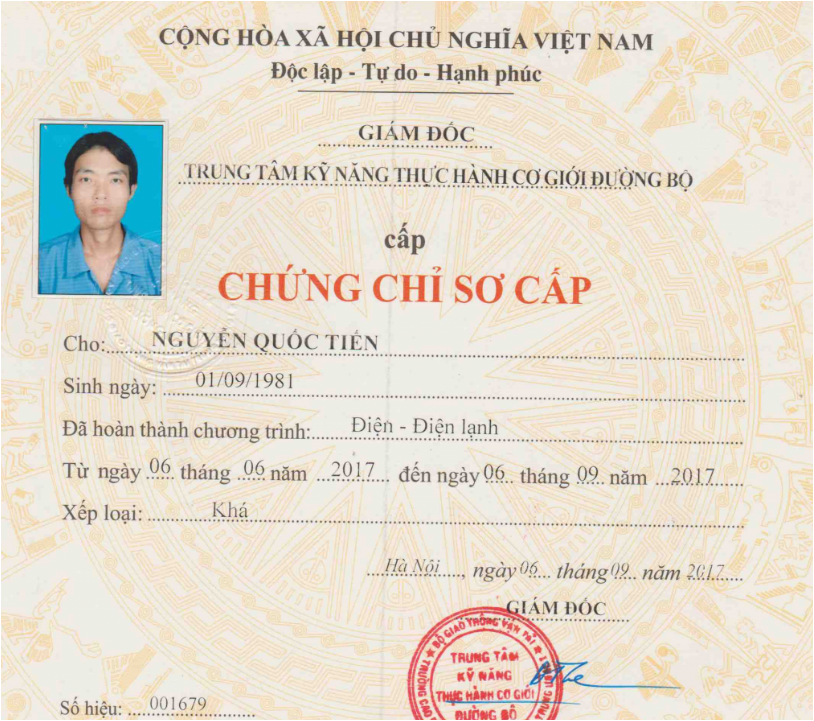 Làm chứng chỉ nghề