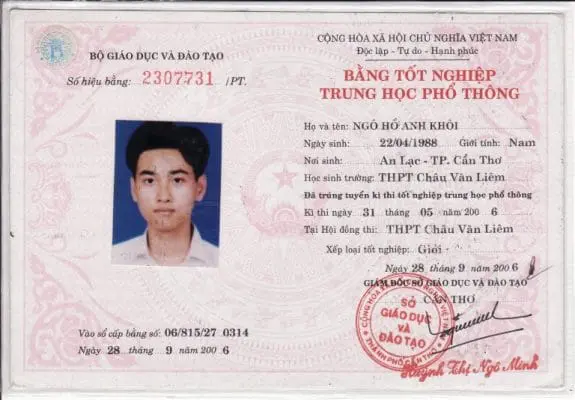 Làm bằng tốt nghiệp THPT mẫu bằng năm 2006