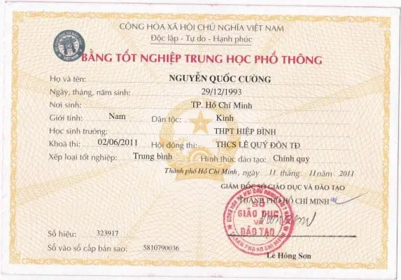 Làm bằng tốt nghiệp THPT từ năm 2015 đổ về trước