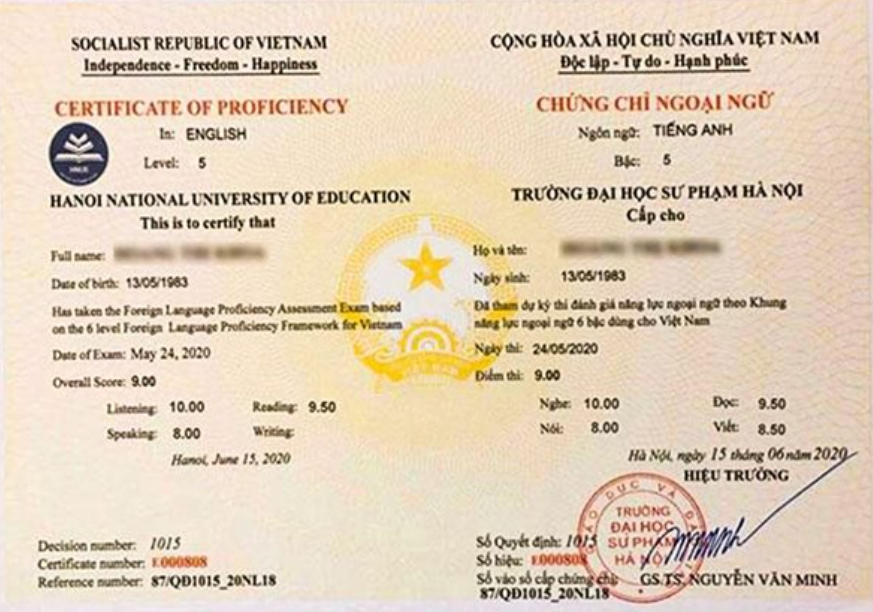 Làm chứng chỉ Ngoại Ngữ, Anh Văn