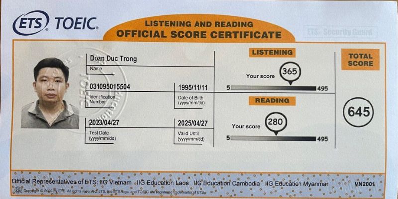 làm chứng chỉ TOEIC lấy nhanh
